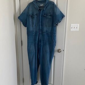 Good American Blue Denim Zip-Up